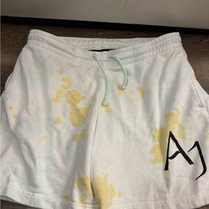 Jordan AJ White and Yellow Athletic Shorts